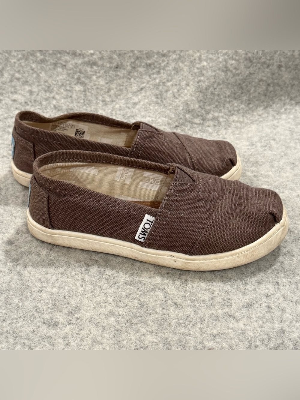 TOMS Kids Classic Brown Canvas Slip On Shoes Child Size 12